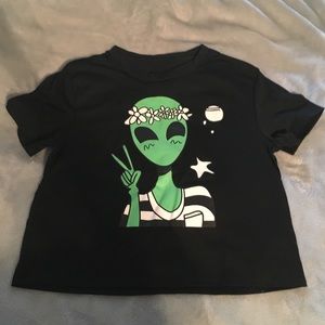 A black alien crop top